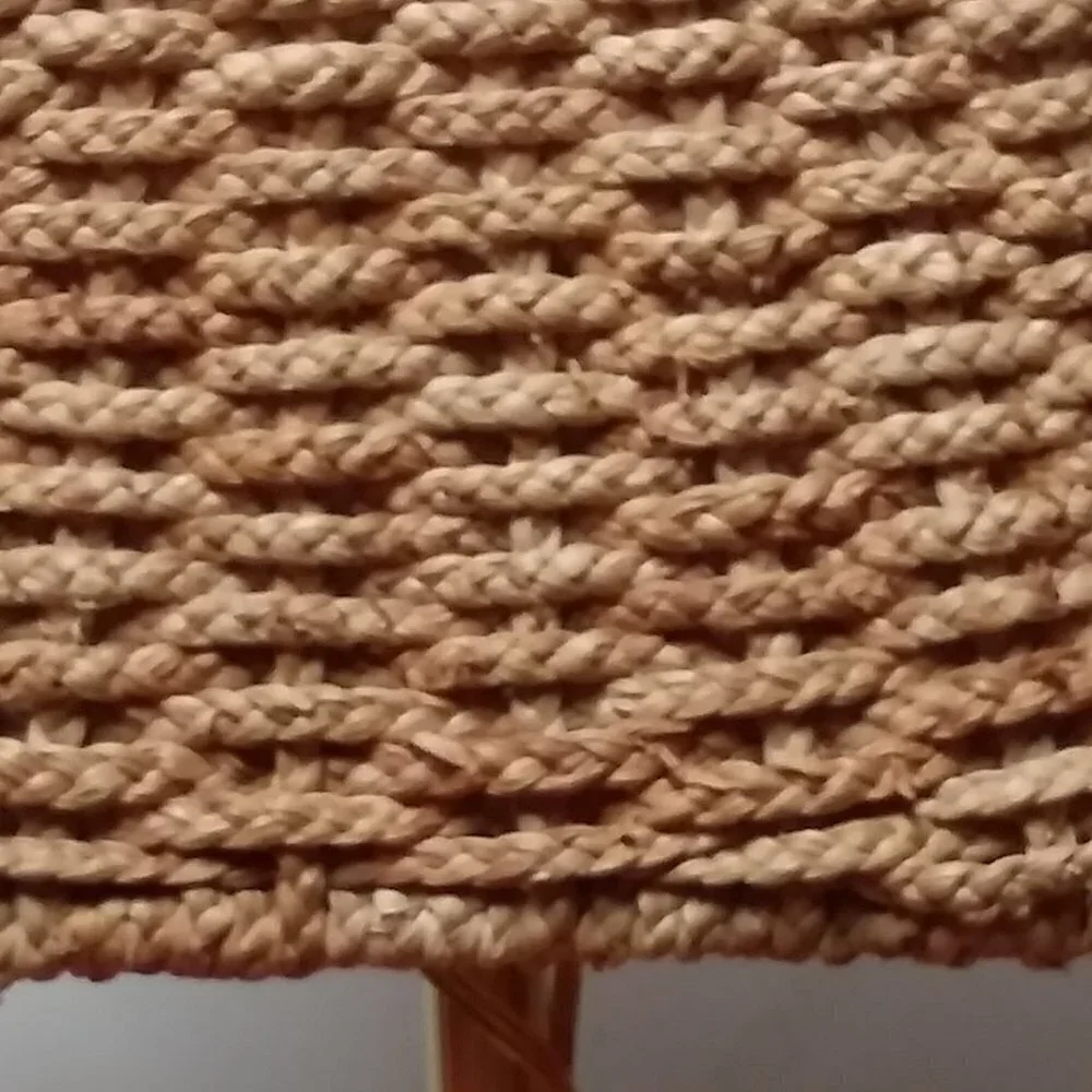 Wicker Seagrass Lamp Shade woven Table Lamp RARE Braided Anthropologie style EUC